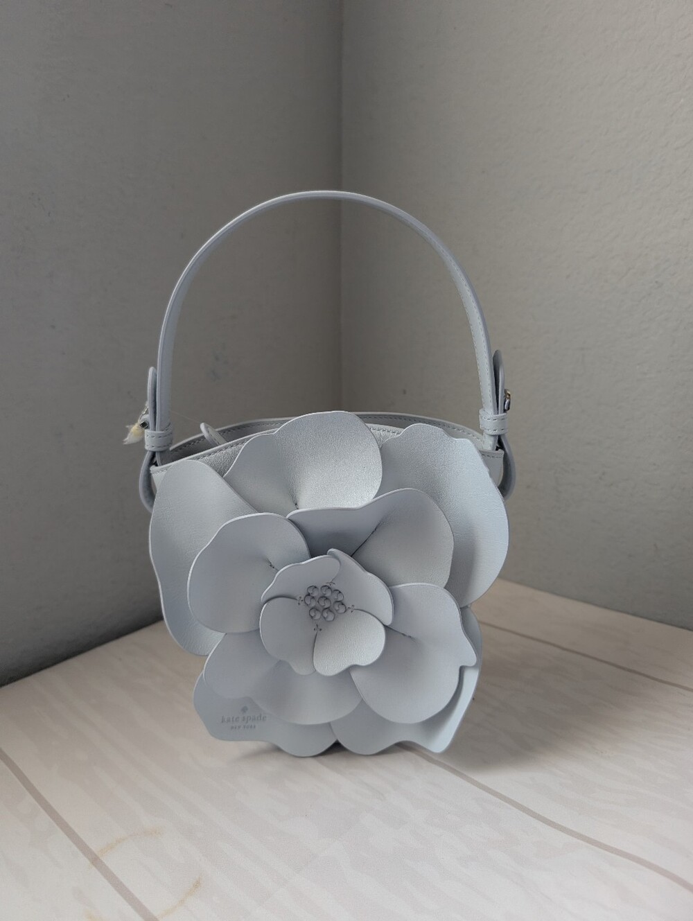 NWT KATE SPADE KO474 FLORA BUCKET BAG CROSSBODY IN PALE SAPPHIRINE